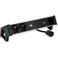 Bachmann DESK2 ALU BLACK 2xSchutzkt.USBC, USB Charger 60W 1xABD 0,2m GST18