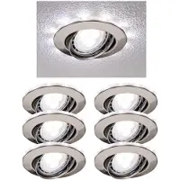Paulmann 6er Set Einbauleuchtenn Fer Brossé Blanc Froid 6x 4,5W LED GU10 + 6x1W LED Ri