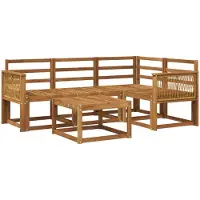 vidaXL Outdoor-Sofagarnitur 5 stk. Natur Massivholz Akazie