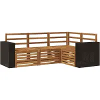 Syfax Outdoor-Sofagarnitur 4 stk. Natur Polyester