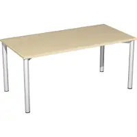 Geramöbel Schreibtisch feste Höhe, 1600x800x720, Ahorn/Silber, S-550103-AS