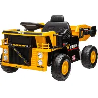 AIYAPLAY Elektrischer Traktor mit Schaufel 12 V Kinder Aufsitztraktor 3-6 km/h