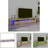 The Living Store TV-Schrank mit LED-Leuchten Sonoma-Eiche 260x36,5x40 cm