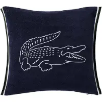 Lacoste Dekokissen "LBREAK", blau (marine), B:45cm L:45cm, Baumwolle, Polyester, Dekokissen_Sitzkissen_Kissenhüllen, Dekokissen, Mit -Krokodil in weißer Stickerei