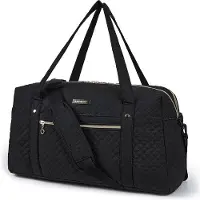 Unyqoos Weekender-Reisetasche (Handgepäck) 19,5 x 8,2 x 11,5 Inch – Damen mit 15,6" Laptopfach, separatem Schuhfach, wasserdichter Tasche, Schwarz