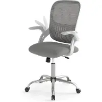 KOMFOTTEU Bürostuhl aus atmungsaktivem Netzstoff, ergonomischer Schreibtischstuhl mit verstellbarer Höhe, klappbare Armlehnen, um 360° drehbar, mit Universalrollen, Belastung 136 kg