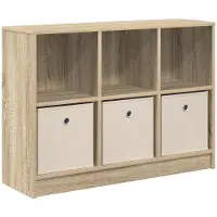 vidaXL Sideboard Sonoma-Eiche 88,5 x 27,5 x 63,5 cm