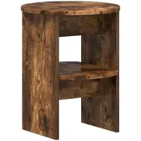 vidaXL Seitenschrank Geräucherte Eiche Ø40 x 50 cm Holzwerkstoff