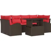 Syfax Gartensofa-set 7 stk. Braun Poly-Rattan