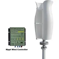 StarTech.com Vertikale Windturbine/Windgenerator ST-5000 - 5000 W, 24 V, 2 Rotorblätter, Anlauf bei 1,5 m/s, mit Laderegler, Aluminiumlegierung - Weiß