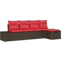 Syfax Gartensofa-set 5 stk. Braun Poly-Rattan