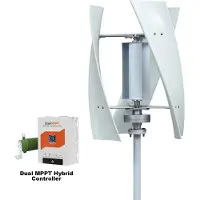 StarTech.com SX3-3000 - Vertikale Windturbine - Leistung 3000 W - Spannung 48 V - Super-Controller - 3 Rotorblätter - Anlaufwind 1,5 m/s - Aluminiumlegierung - Weiß