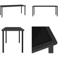 vidaXL Garten Esstisch Schwarz 180x70x73 cm Poly Rattan - Gartentisch - Gartentische - Tisch - Tische
