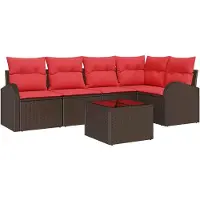 Syfax Gartensofa-set Braun Poly-Rattan