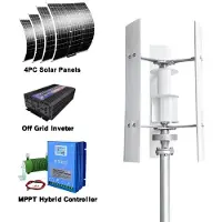StarTech.com Windturbine - 3 kW 12V Windgenerator mit Solaranlage - 3 Rotorblätter - Anlauf 1,5 m/s - Aluminiumlegierung - Weiß