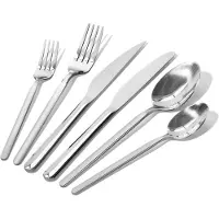 Deleca Amor Besteckset 72-teilig für 12 Personen, Edelstahl 18/10 Silber, Essbesteck mit Messer Gabel Löffel und Steakmesser