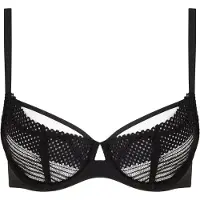 Chantelle Bügel-BH "PLAY", Damen, Gr. 80, Cup G, schwarz, Obermaterial: 83% Polyamid, 17% Elasthan, BHs Bügel-BH, Spitze, Tüll, blickdichtes Gewebe, Cut-Outs am Mittelsteg