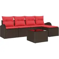 Syfax Gartensofa-set Braun Poly-Rattan