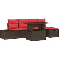 Syfax Gartensofa-set 6 stk. Poly-Rattan