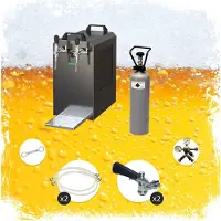 Ich-zapfe Komplett Set - Zapfanlage STREAM 80 Bierkoffer, Bierzapfanlage, Durchlaufkühler 2-leitig Trockenkühler, Zapfkopf: Kombi; Zapfkopf 2: NC Adapter
