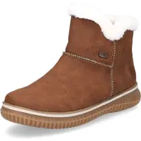 Rieker Winterboots , Damen, Gr. 40, braun (cognac, creme), Lederimitat, Textil, Schuhe Winterboots, Stiefelette, Warmfutter, mit wasserabweisender riekerTEX-Membran