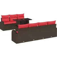 Syfax Gartensofa-set 8 stk. Braun Poly Rattan