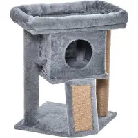 PawHut Katzenablage und Kratzbaum D30-368GY, hellgrau, 40 x 40 x 57 cm