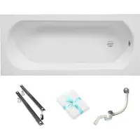 For you Aqua | Besco Badewanne Intrica - 170x75cm - Mit Syfon - Mit Füßen - Rechteckig