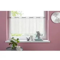 Otto Home Scheibengardine "Clea" Gr. 5, weiß (weiß, beige), B:120cm H:60cm, Polyester, Gardinen, Scheibengardine, Polyester, mit Längsstreifen in grober Struktur