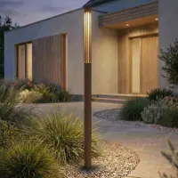 LINDBY LED-Wegeleuchte Fjorya, Höhe 90 cm, braun, IP65