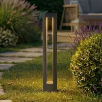 LINDBY LED Wegeleuchte Soriq , schwarz, Aluminium, Modern, LED Außenleuchte