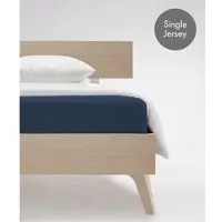 Fleuresse Spannbettlaken "Jenny C aus feinfädigem Mako-Jersey", blau (nachtblau), B:120cm L:200cm, Mako-Jersey, Obermaterial: 100% Baumwolle, Bettlaken, Spannbettlaken, für Matratzen bis 23 cm Höhe
