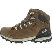 Jack Wolfskin Wanderschuh "REFUGIO TEXAPORE MID W", Damen, Gr. 40, orange (braun, apricot), Synthetik, Textil, Veloursleder, Schuhe Wanderschuh, wasserdicht, Trekkingschuh