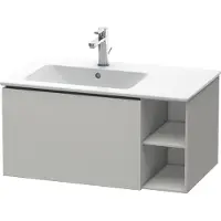 Duravit L-Cube Waschtischunterbau wandhängend, 1 Auszug, Regalelement seitlich, Becken links, 820x400x481mm, LC619100707, Farbe: Betongrau Matt Dekor