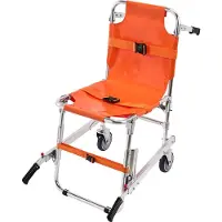 Sweiko EMS-Treppenstuhl 159kg Tragfähigkeit faltbarer Notfall-Treppensteigrollstuhl aus Alu mit 2 Rädern tragbarer Treppenlift Krankenwagen Feuerwehrmann Evakuierung für ältere Menschen und Behinderte