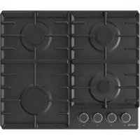 Gorenje G642AB, Schwarz, Integriert, 60 cm, Gaskochfeld, Gusseisen, 4 Zone(n)