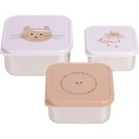 Lassig Lunchbox LÄSSIG "Tiny Team Cat, Snackbox", Kinder, bunt (lila), Edelstahl, Polyprophylen (PP), Lebensmittelaufbewahrungsbehälter Lunchbox