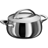 Berghoff Home Kochtopf 18 cm Edelstahl mit Deckel, 2,8 l, für alle Herdarten, backofenfest, Stellar Steel