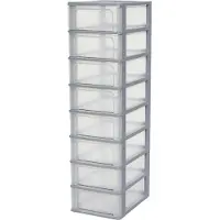 OEM Ergonomische Büro-Einheittasche aus Kunststoff, 8 x 7 L, Einheit OCH-2008, Grau, W35,5 x D26 x H96,5cm