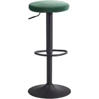 Wohnling Barhocker Samt Grün Hocker ohne Lehne 58 - 79 cm Küchenhocker Stoff / Metall 100kg Design Barstuhl Tresenhocker Drehbar Bistrohocker