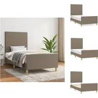 vidaXL Bettgestell mit Kopfteil Taupe 100x200 cm Stoff - Betten & Bettgestelle