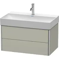 Duravit XSquare Waschtischunterbau wandhängend, 2 Schubkästen, 784x397x460mm, XS416206060, Farbe: Taupe Seidenmatt Lack