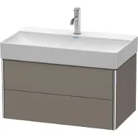 Duravit XSquare Waschtischunterbau wandhängend, 2 Schubkästen, 784x397x460mm, XS416209090, Farbe: Flannel Grey Seidenmatt Lack