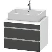 Duravit DuraStyle Waschtischunterbau für Konsole, 2 Schubkästen, 700mm, DS531604918, Farbe: Graphit Matt Dekor / Weiß Matt Dekor