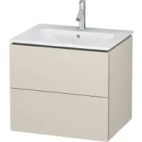 Duravit L-Cube Waschtischunterbau wandhängend, 2 Schubkästen, 620x550x481mm, LC624009191, Farbe: Taupe Matt Dekor