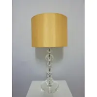 Dapo Leuchten Tischleuchte Virag Lampe Kristallfuß Stoffschirm Nachttischleuchte Tischlampe
