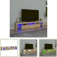 The Living Store TV-Schrank mit LED-Leuchten Sonoma-Eiche 200x36,5x40 cm