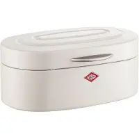 Wesco Brotkasten "Single Elly", beige (sand matt), B:22cm H:14cm L:32,2cm, Stahlblech, Lebensmittelaufbewahrungsbehälter, Brotkasten, dicht schließender Deckel / Lüftungslöcher / Griff