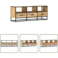 The Living Store TV-Schrank 120x30x45 cm Massivholz Mango