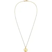 Elli Kette mit Anhänger "Halskette Disc Anhänger Organic Design 925 Silber vergoldet" Gr. 45, gold, Halsketten, Damen, Silber 925 (Sterlingsilber), Kette mit Anhänger